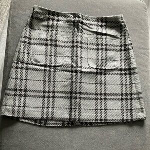 J. CREW Plaid Gray & Black Skirt